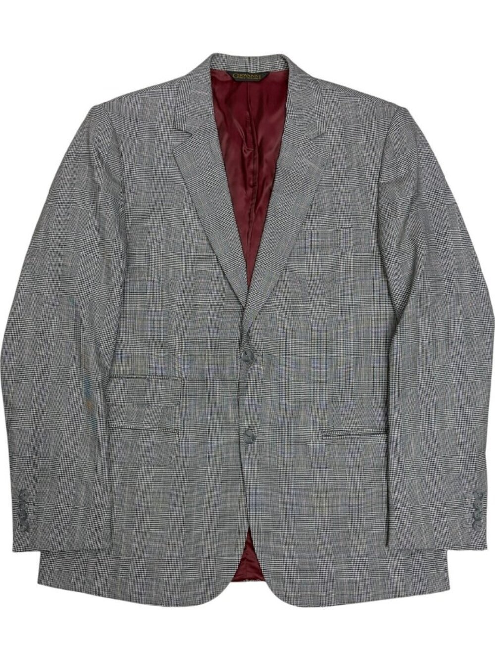 GIOVANNI Vintage Blazer Sport Coat Plaid Check Luxury Business Jacket Mens 46R